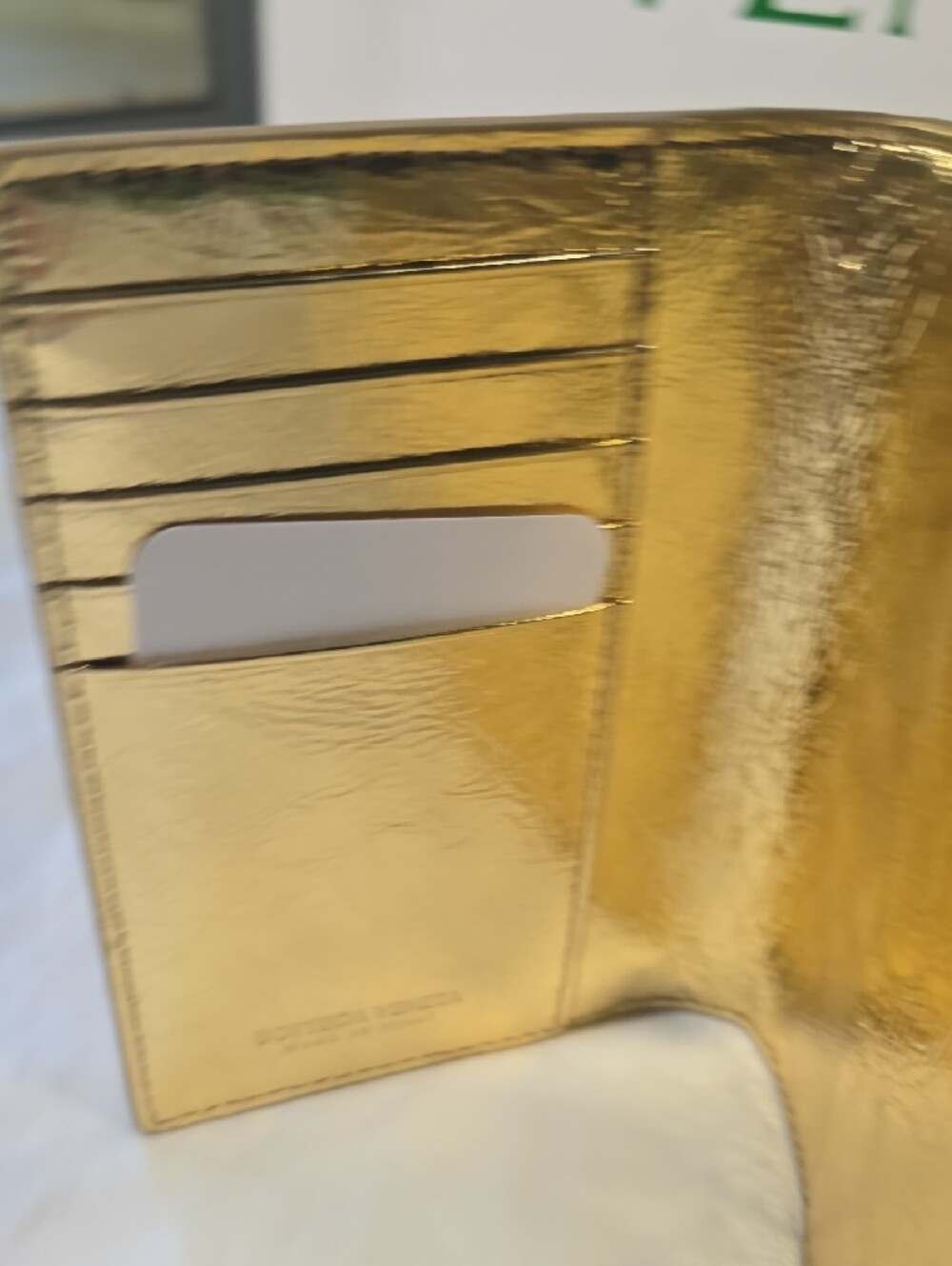 Bottega Veneta Metallic Passport Holder - Gold - Picture 4 of 8